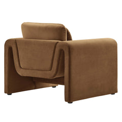 Waverly Brown Performance Velvet Armchair - Ornate Home