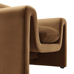 Waverly Brown Performance Velvet Armchair - Ornate Home