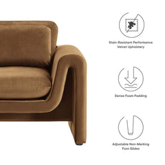 Waverly Brown Performance Velvet Armchair - Ornate Home