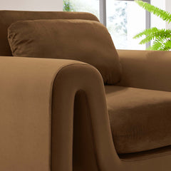 Waverly Brown Performance Velvet Armchair - Ornate Home