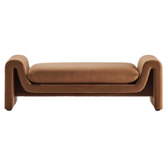 Waverly Brown Performance Velvet Bench - Ornate Home