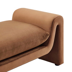 Waverly Brown Performance Velvet Bench - Ornate Home