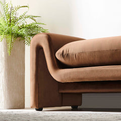 Waverly Brown Performance Velvet Bench - Ornate Home