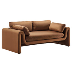 Waverly Brown Performance Velvet Sofa - Ornate Home