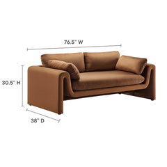 Waverly Brown Performance Velvet Sofa - Ornate Home