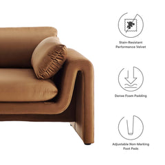 Waverly Brown Performance Velvet Sofa - Ornate Home