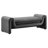 Waverly Gray Performance Velvet Bench - Ornate Home