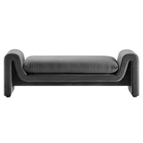 Waverly Gray Performance Velvet Bench - Ornate Home