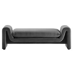 Waverly Gray Performance Velvet Bench - Ornate Home