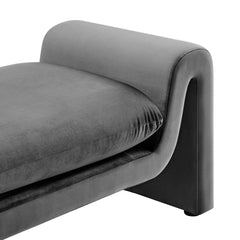 Waverly Gray Performance Velvet Bench - Ornate Home