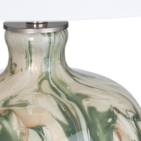 Waverly Green/Cream Table Lamp - Ornate Home