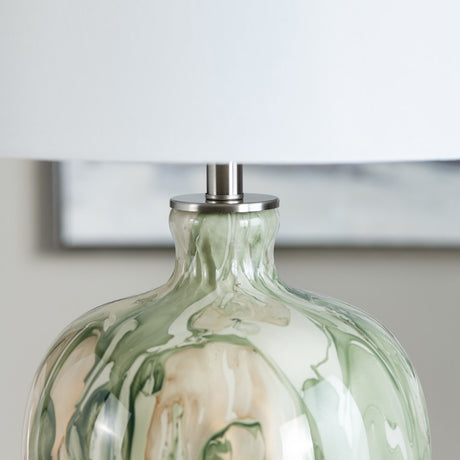 Waverly Green/Cream Table Lamp - Ornate Home