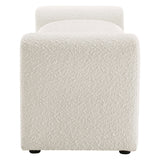 Waverly Ivory Boucle Fabric Bench - Ornate Home