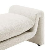 Waverly Ivory Boucle Fabric Bench - Ornate Home