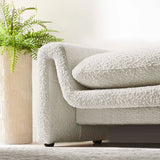 Waverly Ivory Boucle Fabric Bench - Ornate Home