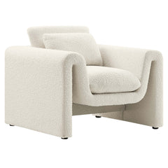 Waverly Ivory Boucle Upholstered Armchair - Ornate Home