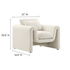 Waverly Ivory Boucle Upholstered Armchair - Ornate Home