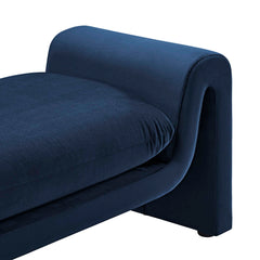 Waverly Midnight Blue Performance Velvet Bench - Ornate Home