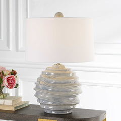 Waves Blue/White Accent Lamp - Ornate Home