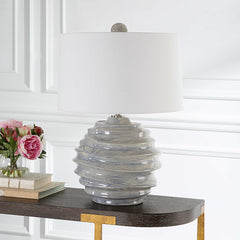 Waves Blue/White Accent Lamp - Ornate Home