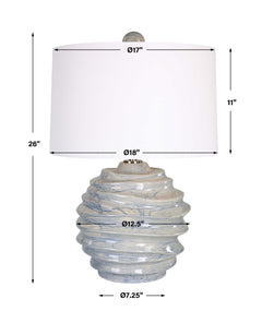 Waves Blue/White Accent Lamp - Ornate Home