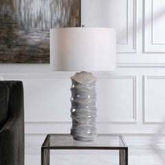 Waves Blue/White Table Lamp - Ornate Home