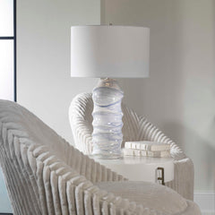 Waves Blue/White Table Lamp - Ornate Home