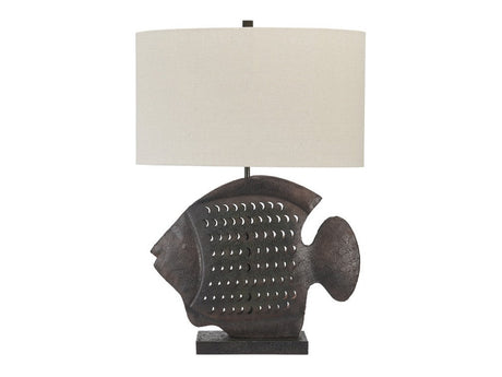 Wavetail Brown/Black Table Lamp - Ornate Home