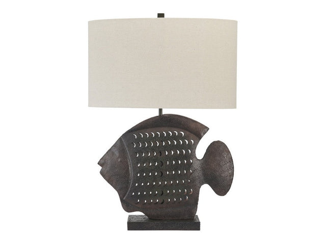 Wavetail Brown/Black Table Lamp - Ornate Home