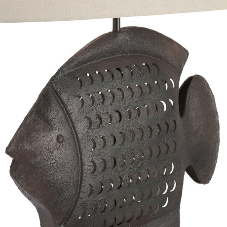 Wavetail Brown/Black Table Lamp - Ornate Home