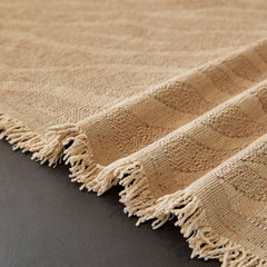 Wavy Wave Pattern Woven Couch Cover with Fringe Tassel, Soft Furniture Cover Protector - Ornate Home