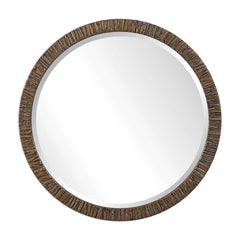 Wayde Gold Bark Round Mirror - Ornate Home