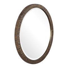 Wayde Gold Bark Round Mirror - Ornate Home