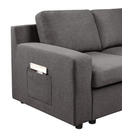 Waylon Gray 145.5"W Linen U-Shape Sectional Sofa with Right-Facing Chaise - Ornate Home