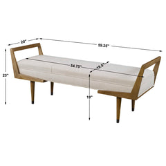 Waylon Ivory Modern Bench - Ornate Home