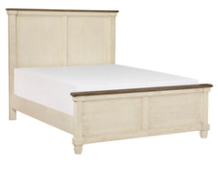 Weaver-Antique White / Rosy Eastern King Bed - Ornate Home
