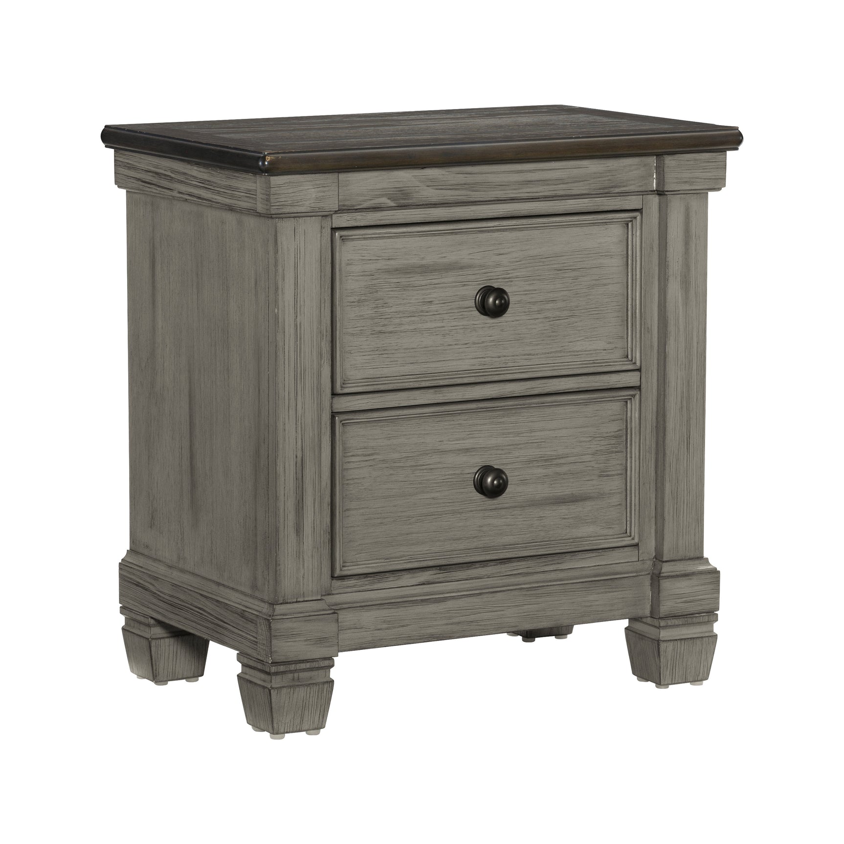 Weaver Coffee/Antique Gray Nightstand - Ornate Home