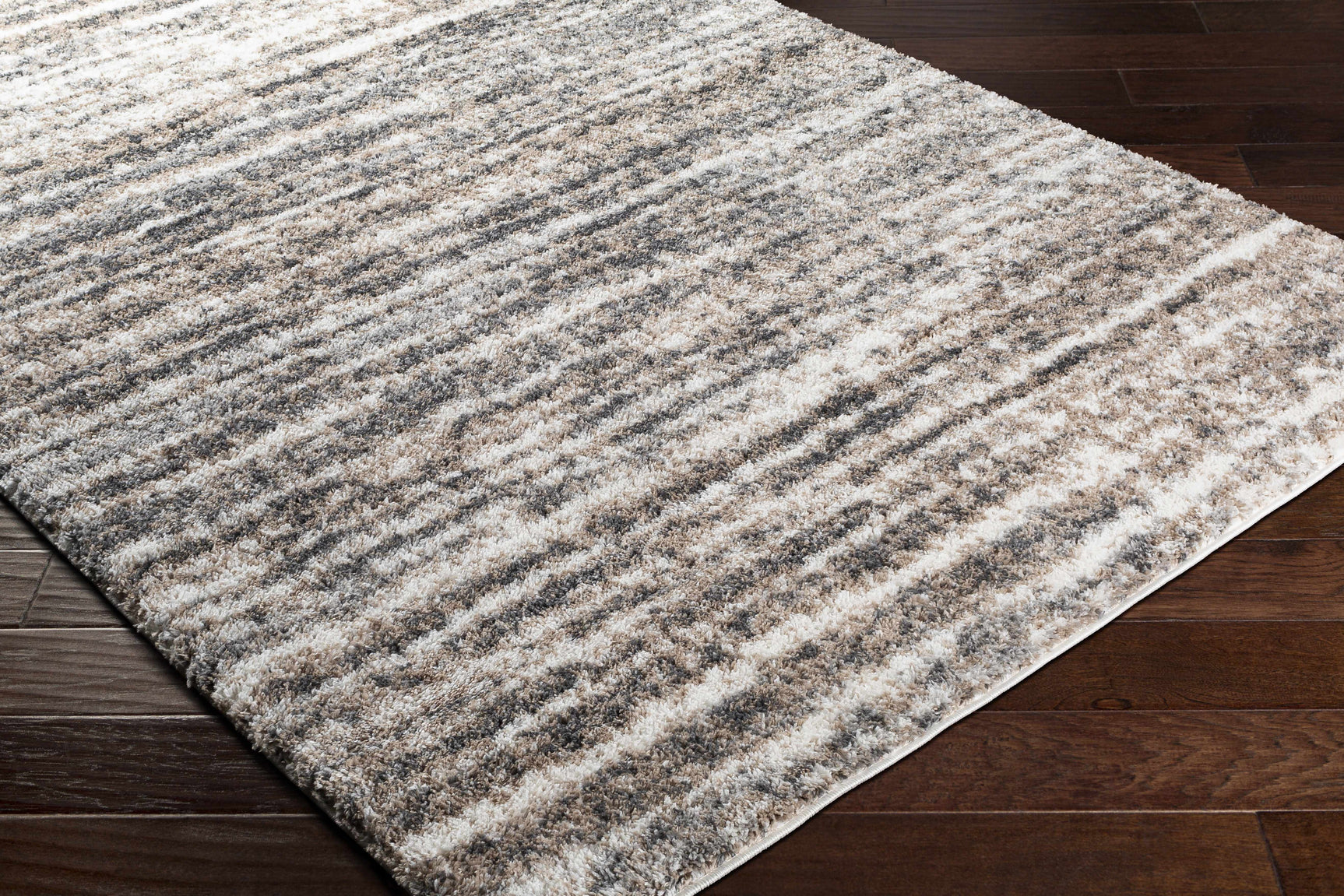 Weddin Striped Plush Area Rug - Ornate Home