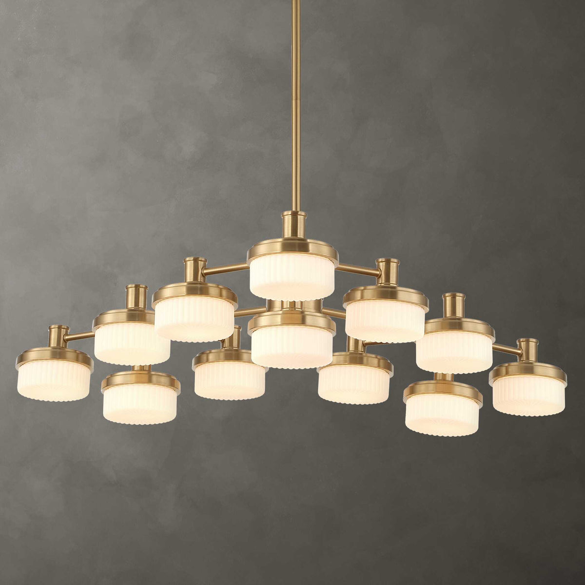 Wedge Brass 12 Light LED Chandelier - Ornate Home