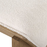 Wedged Ivory Fabric Bench - Ornate Home