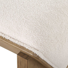 Wedged Ivory Fabric Bench - Ornate Home