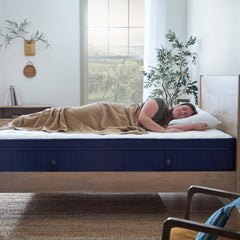 Weekender Blue/White Full 11" Euro Top Hybrid Mattress - Ornate Home
