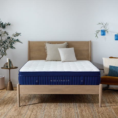 Weekender Blue/White Twin 11" Euro Top Hybrid Mattress - Ornate Home