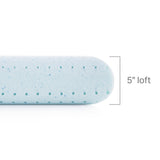 Weekender White/Blue King Gel Memory Foam Pillow + Reversible Cooling Cover - Ornate Home