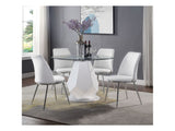 Weizor White PU & Chrome Side Chair - Ornate Home