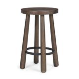 Weldon Dark Brown/Matte Black Wood Metal Counter Stool