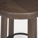 Weldon Dark Brown/Matte Black Wood Metal Counter Stool