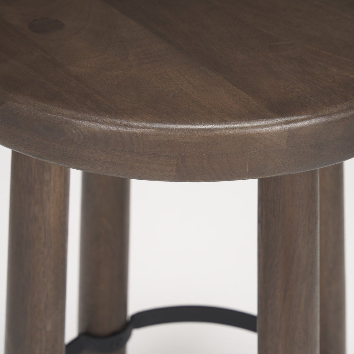 Weldon Dark Brown/Matte Black Wood Metal Counter Stool