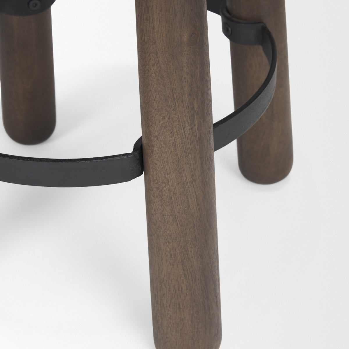 Weldon Dark Brown/Matte Black Wood Metal Counter Stool