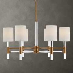 Welkin Brass/White 6 Light Modern Chandelier - Ornate Home